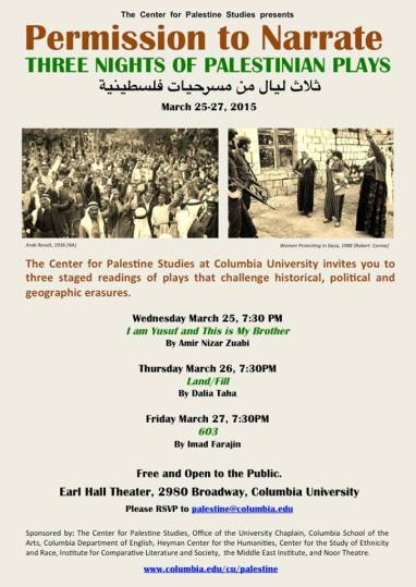 Permission to Narrate Three Nights of Palestinian Plays